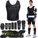 BeatBoost Weighted Vest Men 40 lb Adjustable Weight Vest with Wrist Ankle Weights Steel Plates Weights for Walking Strength Training Running Workout