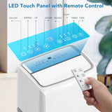 3-In-1 Portable Air Conditioner - 14,000 BTU, Cools Rooms Up to 550 Sq Ft, Includes Remote Control, Window Kit, and Dehumidifier Function