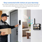 Wireless Doorbell Camera Video Monitor with Display 4.5" Screen Indoor Visual Base Station