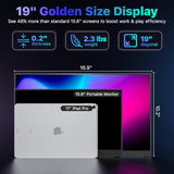 VisionOwl Portable Monitor 19 Inch 4K UHD 144Hz 560 nits 125% sRGB Second Screen