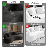 79" Curved Loveseat, Boneless Deep Seat Boucle Cloud Sofa, Black