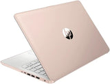 HP 14" LED Business &Student Laptop with 1-Year Office 365, 4GB RAM 640GB Storage (128GB UFS + 512GB SD Card), Intel Quad-Core N150 Processor, Windows 11 S, PLUSERA Earphones, Rose Gold