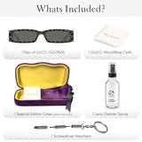 Gucci GG1780S Lasered GG Pattern Logo Rectangular -Shaped Non-Polarized Sunglasses for Men