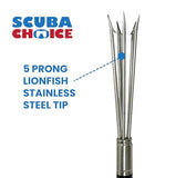 Scuba Choice 6.5' Aluminum Travel Hand Spear with 5-Prong Lionfish Tip & Free Carry Bag – Durable, Corrosion-Resistant 3-Piece Spearfishing Tool, Assembled in The USA Scuba Choice