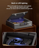 BILLCONCH Gun Safe,Biometric Gun Safe for Pistols, 3 Ways Fingerprint Digital PIN Key Unlock, Smart safe box with Sound,for Cloakroom living room Bedroom Nightstand
