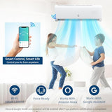 28000 BTU 2 Zone Mini Split Heat Pump, 20 SEER2 9000+12000 BTU Ductless AC with WiFi, Alexa App Control for Bedroom Living Room Garage Office