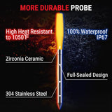 ThermoPro TempSpike Plus 600ft Wireless Meat Thermometer with 2 Color-Coded Probes, Bluetooth Meat Thermometer Wireless with LCD-Enhanced Booster for Food Cooking Grill Smoker