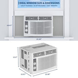Garvee 5000 BTU Window AC Unit Cools 150 Sq Ft - Easy Mechanical Controls, 2-in-1 Cool/Fan Mode, Washable Filter, Easy Install, for Bedroom, Office, White