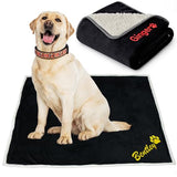 Embroidered Dog Blanket with Name, Personalized Pet Blankets for Dog for Bed Car Couch, Custom Waterproof Dog Blanket Soft & Comfortable for Small, Medium & Large Pet, Best Gift for Dog Lovers- Black