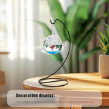 H&D HYALINE & DORA 5 Pack Black Ornaments Display Stands Glass Crystal Witch Ball Holder 9 Inch Christmas Ornament Hanging Hook Patio Planter Terrariums Iron Hanger