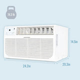 Keystone 12,000 BTU Wall Mounted Air Conditioner with Supplemental Heat and Dehumidifier Function, 230V, Wall AC with Remote for Small and Medium Sized Rooms up to 550 Sq.Ft., Quiet, High Efficiency