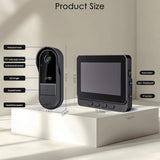 Doorbell Camera Wireless No Subscription 1080P, Waterproof Door Bell Camera with Monitor Screen Free Storage