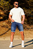 GINGTTO Shorts for Men Casual Skinny Slim Fit Jeans Shorts for Mens Denim Shorts 36