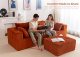 MAXYOYO Boneless Couch, L-Shaped Modular Cloud Couch, 4-Seat Sofa, Ottoman