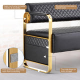 57.5’’ Office Guest Chair upholstered Bench Seating, Reception Furniture for Beauty Salon Barbershop Airport Bank