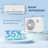 GarveeTech 18K Dual 2 Zone Mini Split Air Conditioner,24 SEER2 12000 BTU+ 12000 BTU Wifi Enabled Multi Zone Ductless, 208-230V Cools Up to 1500 Sq.Ft Multi Zone Ductless Pre-Charged Heat Pump