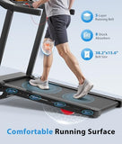 CIIHI Treadmill with 15% Auto Incline - 350 LBS Capacity Foldable Treadmill with Incline and App - Walking Running Machine for Home, Black