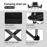 Northroad Folding Camping Chair Set of 4, Portable Collapsible Conversation Set w/1 Sofa, 2 Single Chairs, 1 Table for Family Patio, Outdoor Travel,Beach(Black)