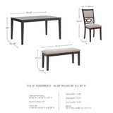 Signature Design by Ashley Langwest Classic Upholstered Dining Table and 4 Chairs and Bench, Set