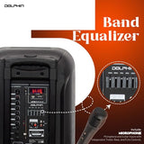 Dolphin BoxParty 212 Dual 12" Portable Bluetooth Party Speaker – Loud Sound with Deep Bass, LED Lights, PA System, 5-Band Equalizer, and Expandable Battery