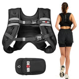 Weighted Vest for Men Women, No-Bounce 6LB 8LB 12LB 16LB 20LB 25LB 30LB Weights Vest with Adjustable Buckles & Reflective Stripes | Weight Vest for Walking Running Hiking Workout