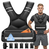 PJ PINJIAN Adjustable Weighted Vest 12-18 lbs for Men and Women - Unisex Weight Vest for Workout, Running, Rucking, Strength Training - Durable & Breathable Body Weight Vest for Home Gym, CrossFit Murph