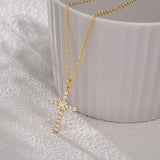 YOIHUR 14K Gold Plated Cubic Zirconia Cross Necklace for Women, Non-Tarnish Faith Jewelry for Women, Cross Faith Pendants Necklaces for Christian Occasions Christmas Valentine's Day and Mother's Day