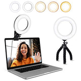 Video Conference Lighting Kit, Ring Light Clip on Laptop Monitor with 5 Dimmable Color & 5 Brightness Level for Webcam Lighting/Zoom