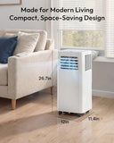 EUHOMY 8,000 BTU Portable Air Conditioners, 4-in-1 Air Conditioner Portable Up to 350 Sq.Ft., Portable AC Unit with Cool, Fan, Dehumidifier, Sleep, 24H Timer, Remote & Installation Kit, for Bedroom