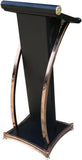 Sleek Curved White Metal Lectern Podium - Stainless Steel for Offices, Churches, Conferences & Events - Ideal for Professional Speaking & Presentations