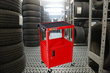 AVJ42C-RD Steel AV Cart with Adjustable Height and Storage Cabinet, Multipurpose Utility Cart