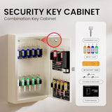 Electronic Key Box Wall Mount Cabinet, Private/Public Mode, Beige