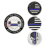 PinMart's Thin Blue Line Flag Golf Essentials Gift Set, Golf Divot Tool, Hat Clip, Magnetic Ball Markers + More