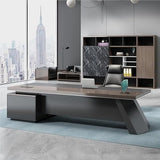 Large L Shaped Executive Desk with Drawers Lateral Cabinet Computer Workstation for Home Office