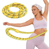 SOHIDAS Soft Hula Hoop for Adults 3.3lb Weighted Hula Hoops for Women Weight Loss Pilates Equipment Infinity Hoop Soft Spring Weighted Hoop, Yellow