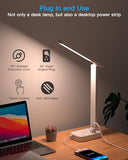 One Beat LED Small Desk Lamp Power Strip 5ft Extension Cord, 3 Outlets, 4 USB Ports(2 USB C), 4 Modes, 5 Level Touch- Home/Office, White