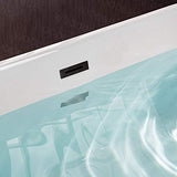 WOODBRIDGE 59" Freestanding White Acylic Soaking Bathtub with White Pillow,Drain and Overflow in Matte Black,BTA1514 -MB-Drain &O+ Pillow