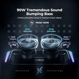Tribit StormBox Blast Portable Bluetooth Speaker, (140W Peak) 90W Loud Stereo Sound with 30H Playtime, IPX7 Waterproof, LED Light, Wireless, XBass, BT5.3, TWS, Custom EQ, Party/Outdoor/Camping/Beach
