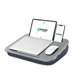 Portable Lap Desk with Cushion, Fits up to 15.6 inch Laptop, Laptop Stand with Device Ledge and Phone Holder