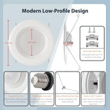 Hoyasin 6 Inch LED Recessed Lighting 12 Pack, 5CCT Retrofit Recessed Lights, Dimmable Can Lights, 2700K/3000K/3500K/4000K/5000K Selectable, 1050LM, 9.5W=110W, Fits 5/6" Cans, ETL & FCC, IC & Wet Rated