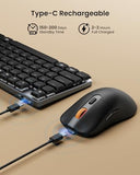 Mechanical Keyboard and Mouse, Wireless Rechargeable Aluminum Keyboard Mouse, 2.4G+Dual Bluetooth