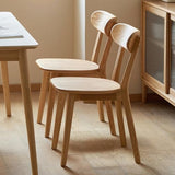 Oak Dining Chairs, Kitchen Chairs, 100% Solid Wood Modern Dinner Chair with Curved Backrest