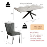 ZckyCine 6-Piece Extendable Dining Table Set