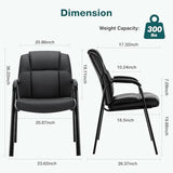 OLIXIS Waiting Room Chairs Set of 4, Leather Office Desk Reception Guest Stationary Side Chair