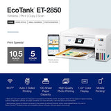 Epson EcoTank ET-2850 Wireless Color All-in-One Supertank Inkjet Printer, White - Print Scan Copy - 10 ppm