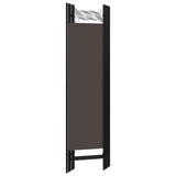 Zexlorith 5-Panel Room Divider, Foldable Fabric Partition, Brown
