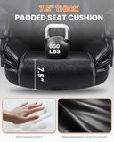 BOSMILLER 650lbs Large Big and Tall Office Chair for Heavy People with Adjustment Lumbar Support, Comfy Padded Heavy Duty Leather