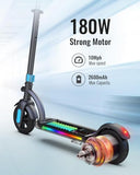 Gyroor H40 Kids Electric Scooter, 180W Motor, Up to 10 MPH, LED Display & Colorful Lights, Adjustable Height, for Boys & Girls Ages 8-12, Great Birthday Gift,H40-Blue