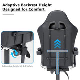 OS MOTOR Gaming Chair with Headrest and Lumbar Support, Ergonomic High Back Office Chair (White)