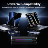 aowoka Computer Speakers, USB Powered PC Speakers, Hi-Fi Stereo Computer Sound Bar with Bluetooth & 3.5mm Aux